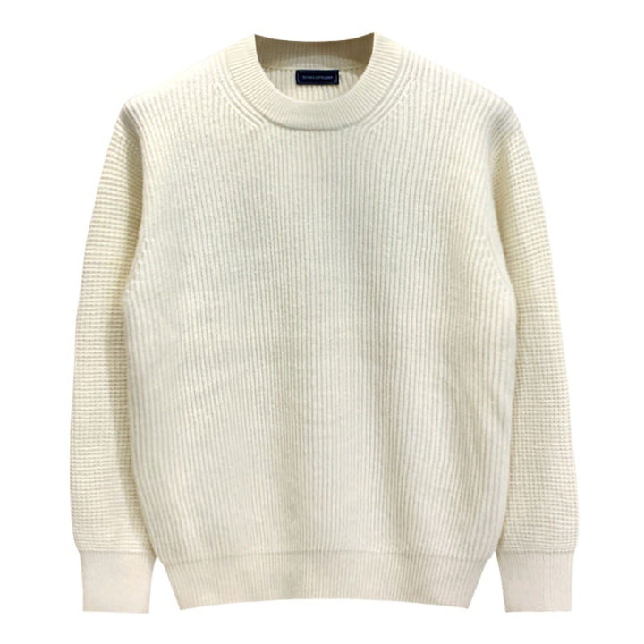 Warm Drop-shoulder Loose Round Neck Sweater For Men