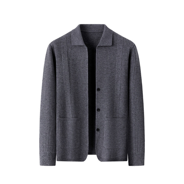 Men's Slim Fit Knitted Cardigan - Youthful Style