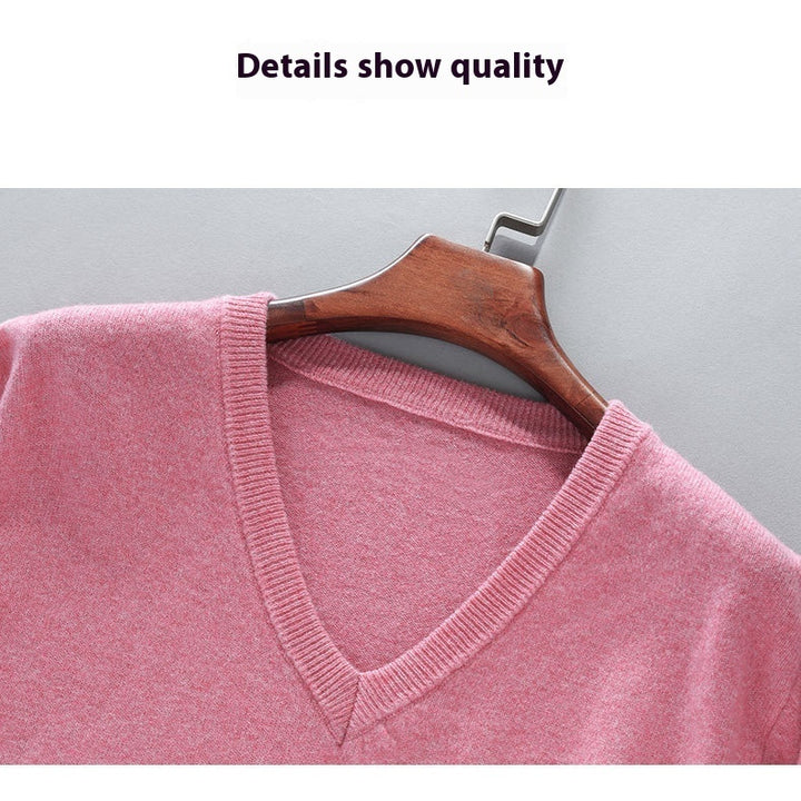 Men’s  V-neck Plus Size Pullover Sweater